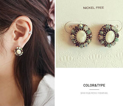 百搭耳钉女生日韩国简约气质甜美学生防过敏耳环幸运耳饰(B8-3-2)