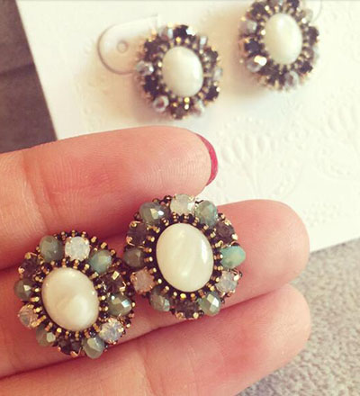 百搭耳钉女生日韩国简约气质甜美学生防过敏耳环幸运耳饰(B8-3-2)