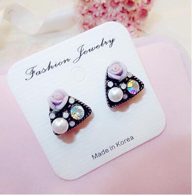 百搭耳钉女生日韩国简约气质甜美学生防过敏耳环幸运耳饰(B8-3-2)