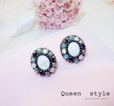 百搭耳钉女生日韩国简约气质甜美学生防过敏耳环幸运耳饰(B8-3-2)