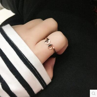 玫瑰金情侣紧箍咒戒指男女对戒 日韩国钛钢食指环尾戒配饰品潮