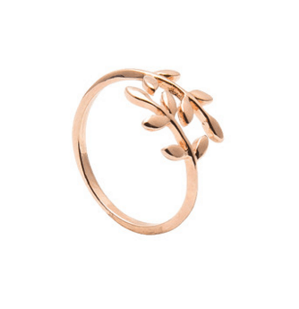 镀18K玫瑰金钛钢简约混款戒指女 