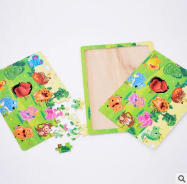 木制卡通字母幼儿童60片木质拼图宝宝益智玩具3-5岁拼图拼板E1-1-1  E6-4-3