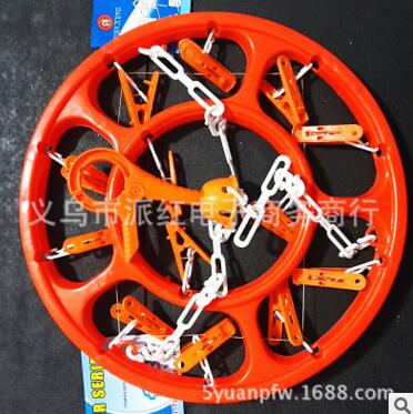 8013塑料圆衣架13头 家用多功能晒架 内衣袜子晾晒架批发八B7-4-2