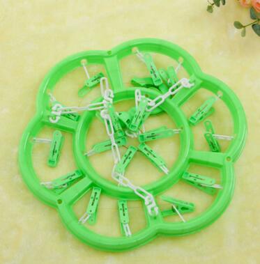 8018塑料18个夹子晒衣架 塑料衣架 多功能衣架B5中