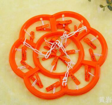 8018塑料18个夹子晒衣架 塑料衣架 多功能衣架B5中