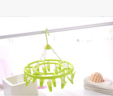 8016热卖16夹圆形多功能晾袜架晒衣夹圆盘塑料多夹子多头内衣晾衣架袜子架六ZBJ3-1-4**八B32-3-上