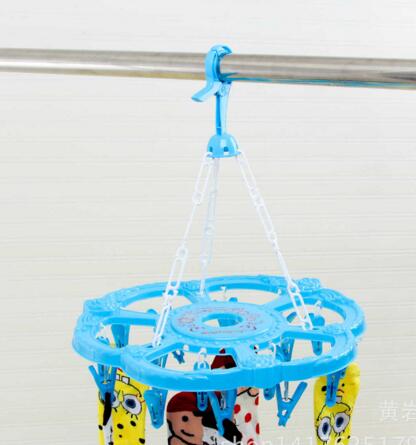 8019加厚印花环保塑料18个夹子晒衣架 塑料衣架 多功能衣架六B6-1-3-2-3-3-3