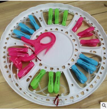 （60/件）8106加厚印花环保塑料18个夹子晒衣架 塑料衣架 多功能衣架八B27-4-上