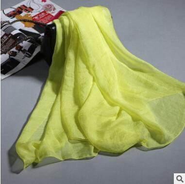 特价新款丝巾高档雪纺长巾纯色防晒沙滩巾空调披肩两用丝巾围巾C7-1-6