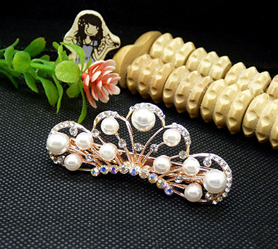 10元店货源新款韩版合金满钻发饰 水钻发夹横夹压夹C5-2-2