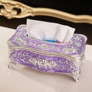 欧式家居滴胶电镀纸巾盒--琉璃紫