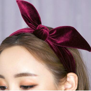 韩国头饰发饰绒布兔耳朵时尚发箍B1-4-1