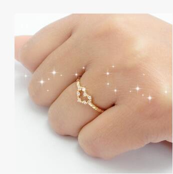特价韩国时尚新款碎钻微镶镀爱心戒指指环饰品女
