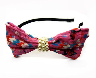 珍珠布艺头箍发箍百搭淑女韩版钢卡细(C4-2-4)