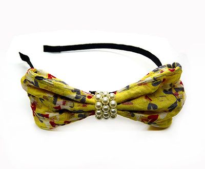 珍珠布艺头箍发箍百搭淑女韩版钢卡细(C4-2-4)