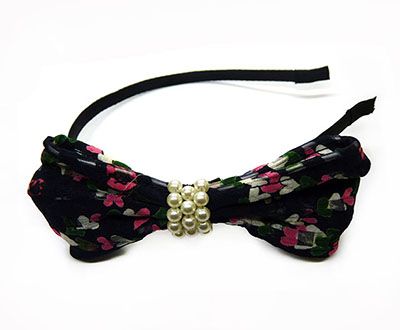 珍珠布艺头箍发箍百搭淑女韩版钢卡细(C4-2-4)