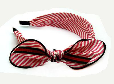 新款发卡 韩版蝴蝶结发箍 布艺格子兔耳朵头箍 厂家直销C1-4-3