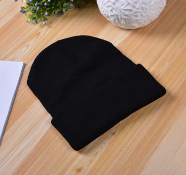 帽子男士秋冬季针织帽 毛线帽 韩版潮冬天户外时尚保暖帽 套头帽-黑色A11-1-2
