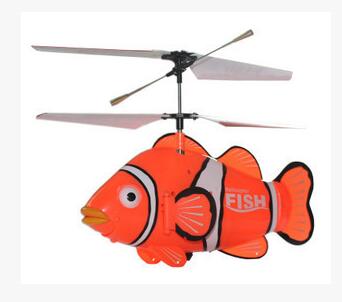 双螺旋桨小丑鱼耐摔摇控飞鱼模型遥控直升飞机航模USB充电遥控飞机051/A21-3-4