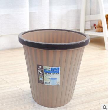 1608带圈连体塑料垃圾桶带压边PP家居时尚卫生桶批发E1后空