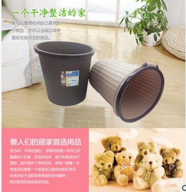 1608带圈连体塑料垃圾桶带压边PP家居时尚卫生桶批发E1后空