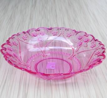 119果盘简约透明水果盘 彩色塑料水果托盘 圆形果盘批发 两元批发八B42-2-1