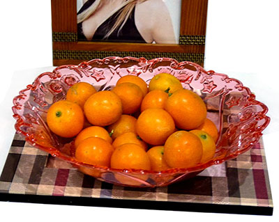 119果盘简约透明水果盘 彩色塑料水果托盘 圆形果盘批发 两元批发八B42-2-1