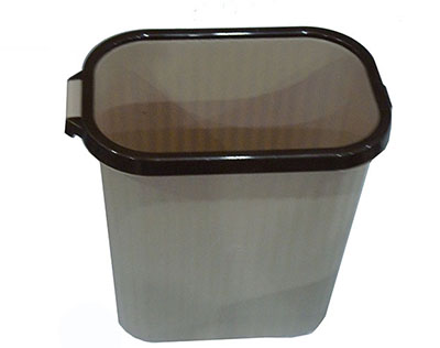 家用长方形压圈垃圾筒废纸篓厨房卫生间收纳筒卫生桶8201E1后空