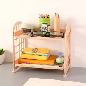 21.5*14*20cm创意塑料双层镂空置物架 收纳架