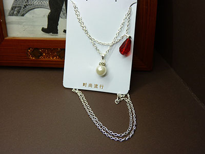 10元店爆款一对装锁骨链女镶钻钛钢水晶项创意礼品C5-2-3