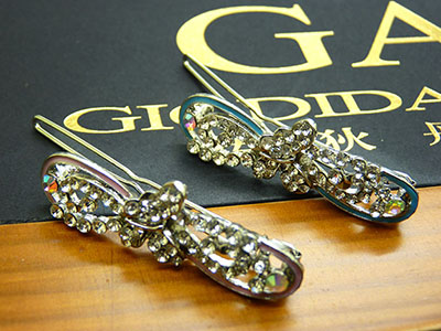 饰品批发少女系水钻合金可爱花朵发夹发饰B9-4-3