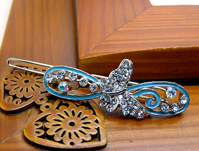 饰品批发少女系水钻合金可爱花朵发夹发饰B9-4-3