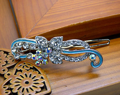 饰品批发少女系水钻合金可爱花朵发夹发饰B9-4-3