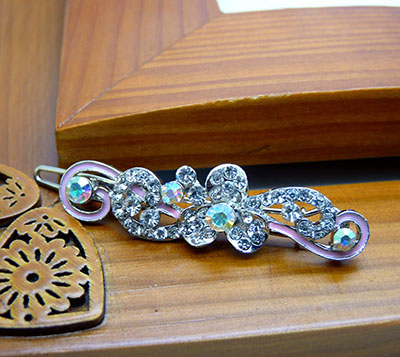 饰品批发少女系水钻合金可爱花朵发夹发饰B9-4-3