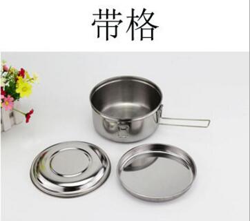 14cm带格不锈钢圆形多用便当盒餐盒 饭盒A8-2-4