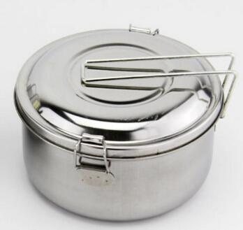 16cm无格不锈钢圆形多用便当盒餐盒 饭盒A10-3-5
