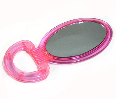 （A024）5元店批发5寸椭圆形糖果色双面镜 化妆镜子C2-3-4