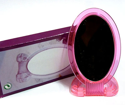 （A024）5元店批发5寸椭圆形糖果色双面镜 化妆镜子C2-3-4