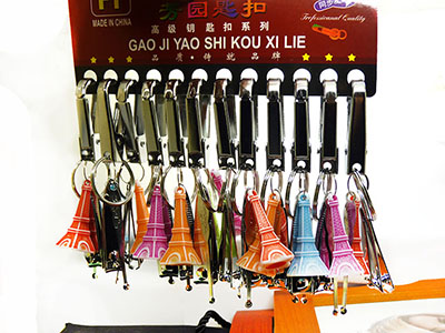 指甲刀钥匙扣金属钥匙环挂件带耳勺多用途钥匙圈六A8-1-2