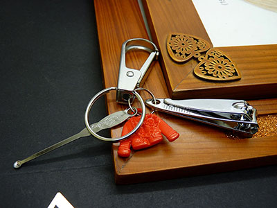 指甲刀钥匙扣金属钥匙环挂件带耳勺多用途钥...