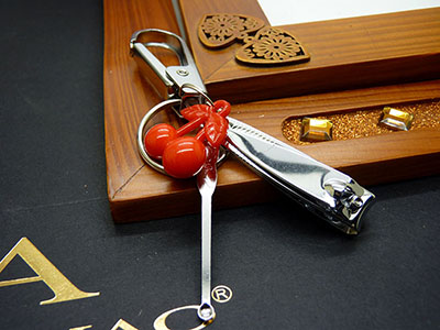指甲刀钥匙扣金属钥匙环挂件带耳勺多用途C...