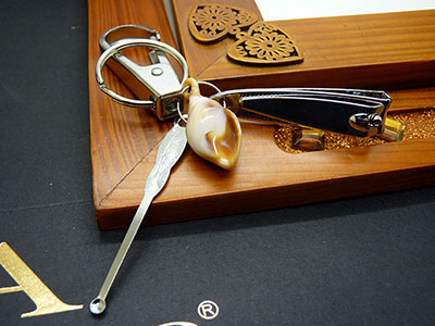 指甲刀钥匙扣金属钥匙环挂件带耳勺多用途钥...