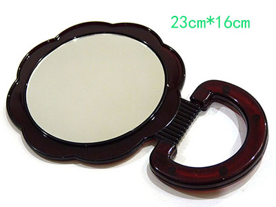 A023-2/2倍放大双面茶色镜 咖啡双色可悬挂两用台式折叠化妆镜子、梯右铁艺