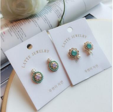 淘宝热卖 韩版时尚高档耳饰 不对称夸张珍珠水钻耳钉混批 女C3-1-2