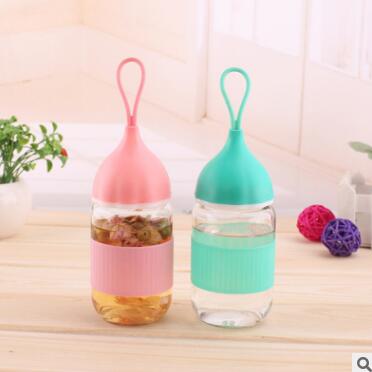 创意洋葱头小艾杯水滴透明玻璃杯 硅胶套随手杯定制水杯B11后