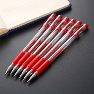 办公签字笔学生文具考试笔0.5MM子弹头中性笔（红色） 2304/箱 六B43-1-3