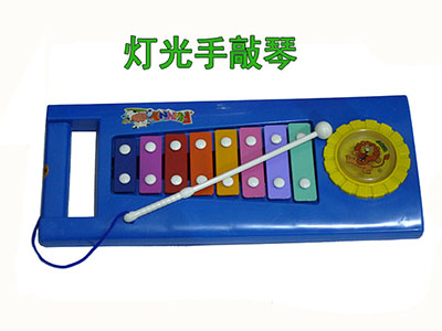 灯光八音敲琴宝宝手敲木琴木质儿童益智玩具钢质琴片早教乐器E8-2-2