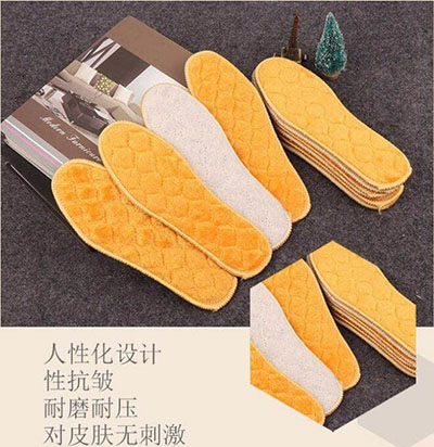 （1500双/件）冬季加厚保暖蓄热羊绒压花澳洲毛绒鞋垫36-44混码A30-2-5