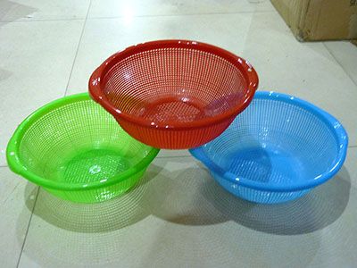 30双耳多功能沥水篮 家用圆形镂空沥水篮 厨房洗菜篮淘米箩塑料沥水篮-3号梯里